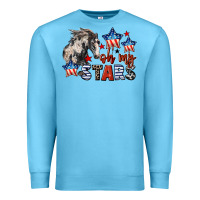 Ocean Blue Oh my stars horse 4th of july Premium Sweatshirt - CowGirlArtShop