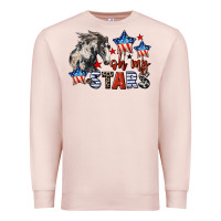 Pale Pink Oh my stars horse 4th of july Premium Sweatshirt - CowGirlArtShop