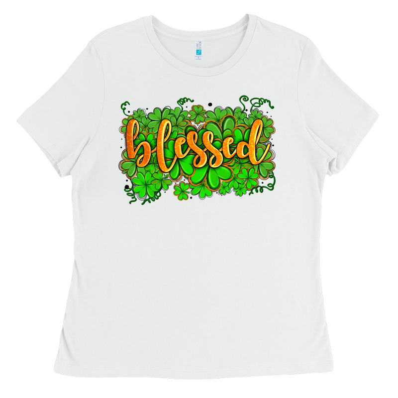 Blessed With  Shamrocks Ladies Tee by AdoDesignShop | Teevron
