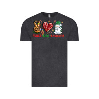 Vintage Black peace love snowman Vintage Tee - NancyCooperArtShop