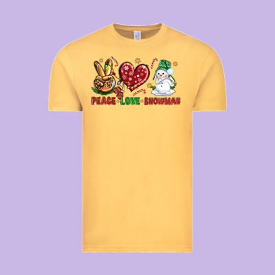 Peace Love Snowman Vintage Tee Designed By Nancycooperartshop