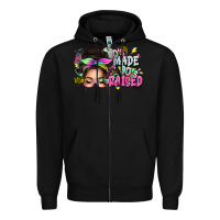 Black 80s made 90s raised messy bun Zipper Hoodie - texasbilliewilder