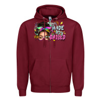 Burgundy 80s made 90s raised messy bun Zipper Hoodie - texasbilliewilder