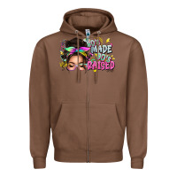 Chestnut 80s made 90s raised messy bun Zipper Hoodie - texasbilliewilder