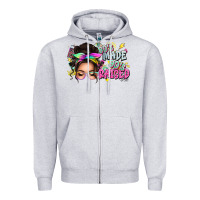 Heather Grey 80s made 90s raised messy bun Zipper Hoodie - texasbilliewilder