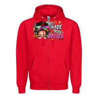 Red 80s made 90s raised messy bun Zipper Hoodie - texasbilliewilder