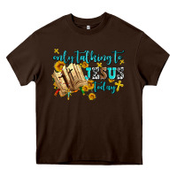 Chocolate Brown only talking to jesus today Heavy Core Tee - AdoDesignShop