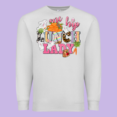 One Hip Lunch Lady Easter Day Premium Sweatshirt Designed By Cowgirlartshop