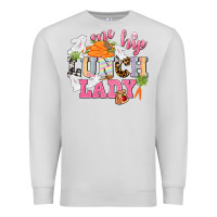 Dove Grey One hip Lunch Lady Easter Day Premium Sweatshirt - CowGirlArtShop