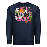 Navy One hip Lunch Lady Easter Day Premium Sweatshirt - CowGirlArtShop