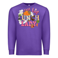 Purple One hip Lunch Lady Easter Day Premium Sweatshirt - CowGirlArtShop