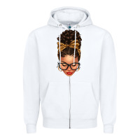 White Light skin afro messy bun leopard bow Zipper Hoodie - texasbilliewilder