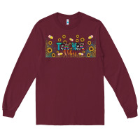 Burgundy teacher vibes libbey glass Long Sleeve Tee - BundleAndBundleShop