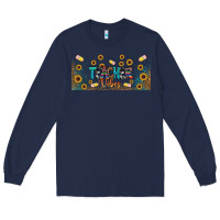 Navy teacher vibes libbey glass Long Sleeve Tee - BundleAndBundleShop