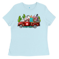 Baby Blue rca nurse truck with cactus Ladies Tee - AdoDesignShop