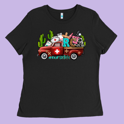 Rca Nurse Truck With Cactus Ladies Tee Designed By Adodesignshop
