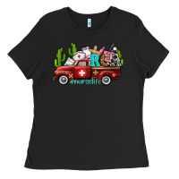 Black rca nurse truck with cactus Ladies Tee - AdoDesignShop