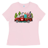Bubblegum Pink rca nurse truck with cactus Ladies Tee - AdoDesignShop