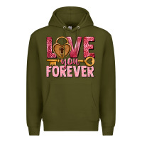Army Green Love you forever Valentine's Day Premium Hoodie - HowdyJamesFarm