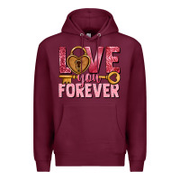 Burgundy Love you forever Valentine's Day Premium Hoodie - HowdyJamesFarm