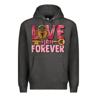 Charcoal Heather Love you forever Valentine's Day Premium Hoodie - HowdyJamesFarm