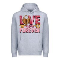Heather Grey Love you forever Valentine's Day Premium Hoodie - HowdyJamesFarm