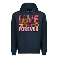 Navy Love you forever Valentine's Day Premium Hoodie - HowdyJamesFarm