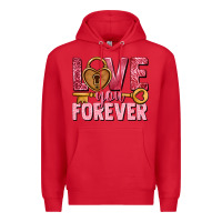 Red Love you forever Valentine's Day Premium Hoodie - HowdyJamesFarm