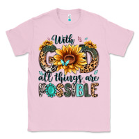Bubblegum Pink with god all things are possible malias Classic Tee - MaliasSmallBusiness