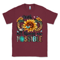 Burgundy with god all things are possible malias Classic Tee - MaliasSmallBusiness