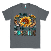 Charcoal Heather with god all things are possible malias Classic Tee - MaliasSmallBusiness
