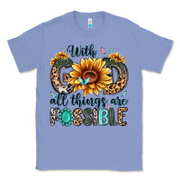 Colony Blue with god all things are possible malias Classic Tee - MaliasSmallBusiness
