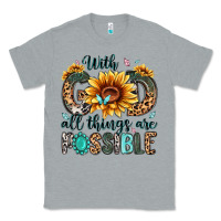 Heather Grey with god all things are possible malias Classic Tee - MaliasSmallBusiness