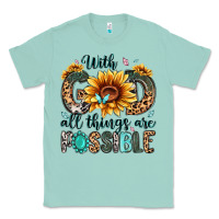 Seafoam with god all things are possible malias Classic Tee - MaliasSmallBusiness