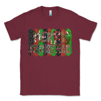 Burgundy Merry Christmas Classic Tee - CowhideDigitalArt
