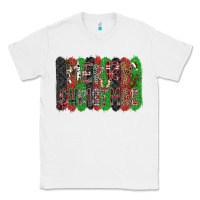 White Merry Christmas Classic Tee - CowhideDigitalArt