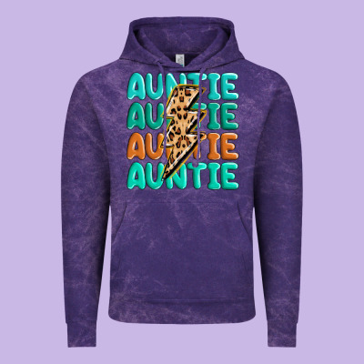 Auntıe With Lightning Bolt Vintage Hoodie Designed By Maliassmallbusiness