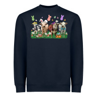 Navy easter cow Heavyweight Sweatshirt - LillyAllenDesigns