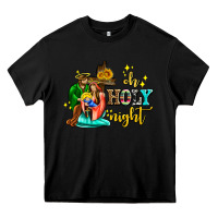 Black oh holy night with sunflower and cross Heavy Core Tee - AdoDesignShop