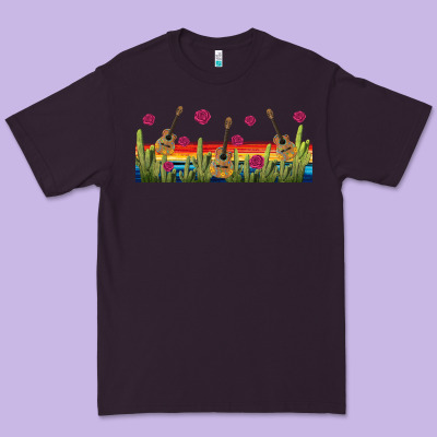 Mexican Sombrero Guitar Libbey Glass Premium Tee Designed By Bundleandbundleshop