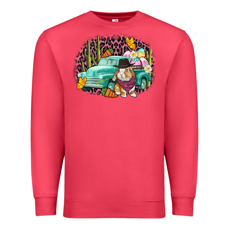Western Rabbit Easter Day Premium Sweatshirt by CowGirlArtShop | Teevron