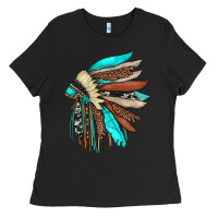 Black indian headdress Ladies Tee - JahusDesignShop