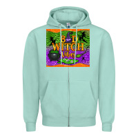 Seafoam Bad witch vibes Zipper Hoodie - NancyCooperArtShop