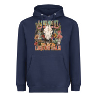 Navy Last night we let the liquor talk Heavyweight Hoodie - HowdyJamesFarm