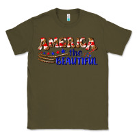 Army Green America the beautiful Classic Tee - NancyCooperArtShop