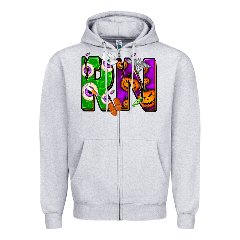 Halloween Rn Registered Nurse Zipper Hoodie by NancyCooperArtShop | Teevron
