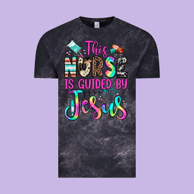 This Nurse Is Guided By Jesus Vintage Tee Designed By Jahusdesignshop