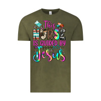 Vintage Olive this nurse is guided by jesus Vintage Tee - JahusDesignShop