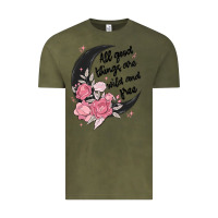 Vintage Olive all good things are wild and free Vintage Tee - MaliasSmallBusiness