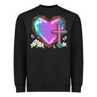 Black easter cross heart la Heavyweight Sweatshirt - LillyAllenDesigns